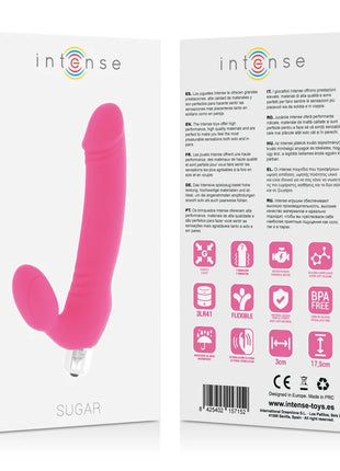 Pink silikonspielzeug intense zucker mit sieben geschwindigkeiten ergonomisch gebogen und weißer basis