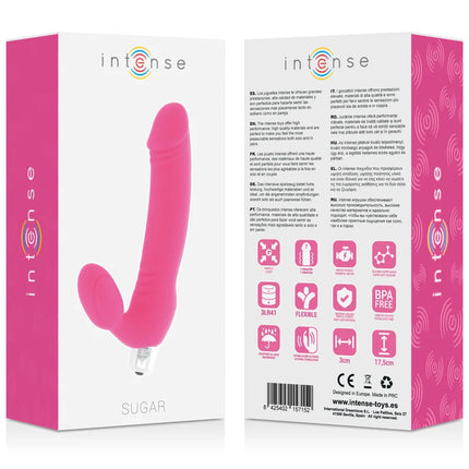 Pink silikonspielzeug intense zucker mit sieben geschwindigkeiten ergonomisch gebogen und weißer basis