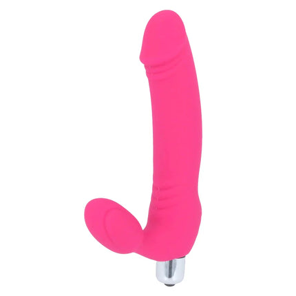 Intense zucker silikon fuchsiaroter vibrierender dildo mit sieben geschwindigkeiten und silberner metallbasis