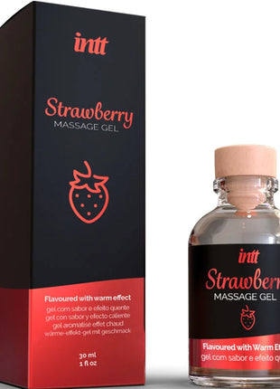 INTT MASSAGE & ORAL SEX - MASSAGEGEL MIT HEISSEM EFFEKT ERDBEERGESCHMACK - Massageöl