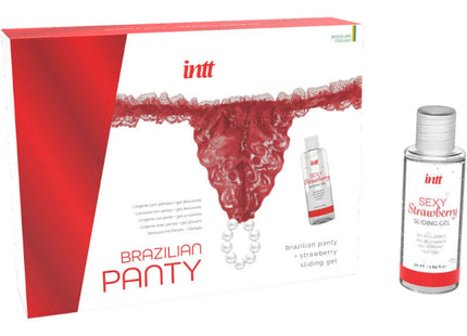 INTT RELEASES - BRASILIANISCHES ROTES HÖSCHEN MIT PERLEN UND SCHMIERGEL 50 ML - Tanga