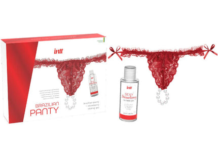 INTT RELEASES - BRASILIANISCHES ROTES HÖSCHEN MIT PERLEN UND SCHMIERGEL 50 ML - Tanga