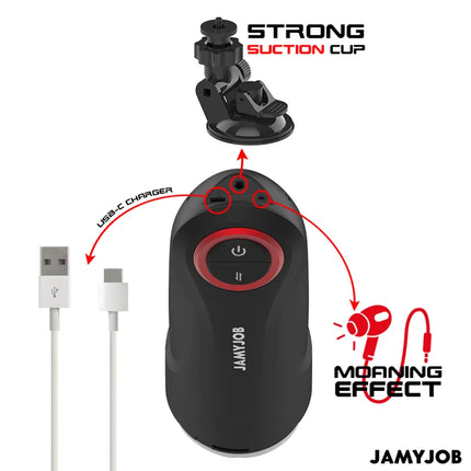 JAMYJOB - AUTOMATISCHER VAGINA-MASTURBATOR MIT GRAVITY-FUNKTION 5 SAUGMODI - Vagina Masturbatoren