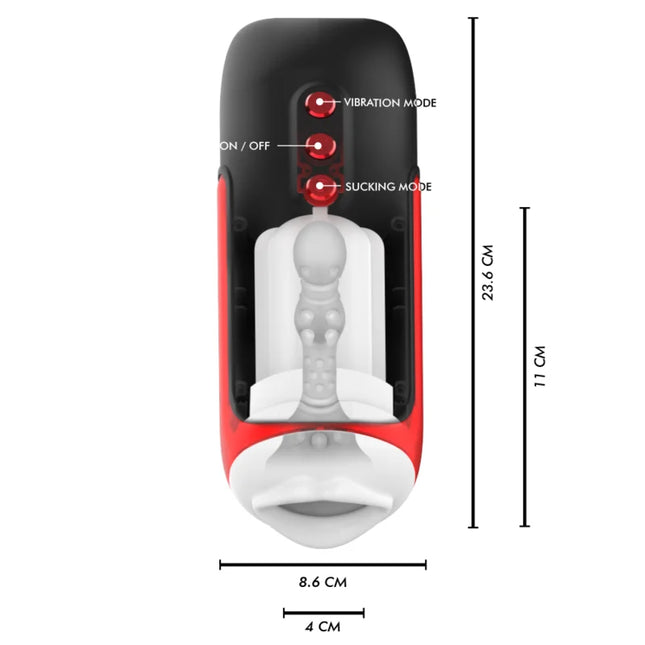 JAMYJOB - BLAZE AUTOMATISCHER MUNDMASTURBATOR 5 SAUG- UND VIBRATIONSMODI - Mundmasturbator