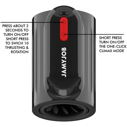 JAMYJOB - VORTEX-STOß- UND 360-DREHBARER TECH-TURBO-MODUS-MASTURBATOR - Automatischer Masturbator