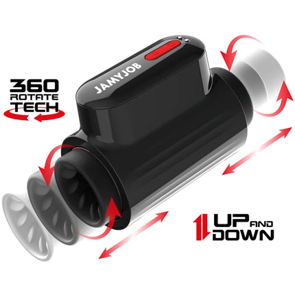 JAMYJOB - VORTEX-STOß- UND 360-DREHBARER TECH-TURBO-MODUS-MASTURBATOR - Automatischer Masturbator
