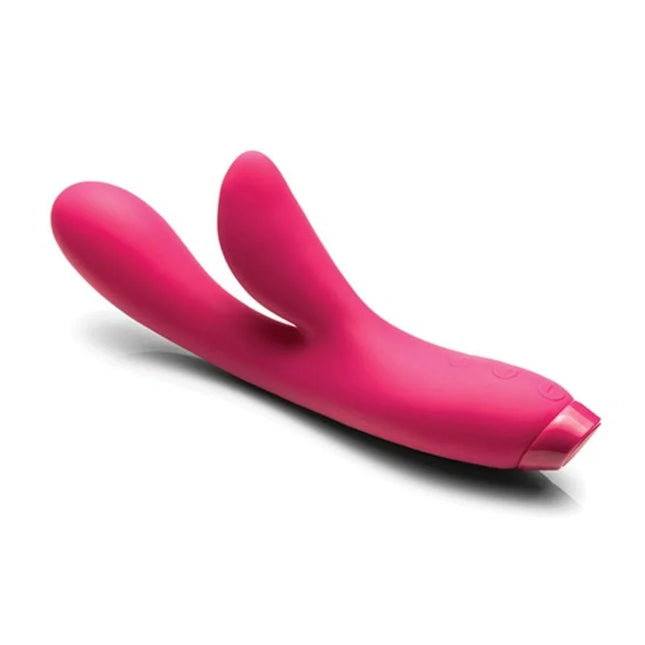 Vibranter pinker silikon-rabbit-vibrator je joue hera mit glattem glänzendem finish und abgerundeten ohren