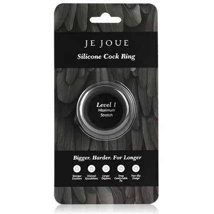 JE JOUE - MAXIMALER STRETCH-COCKRING AUS SILIKON - SCHWARZ - Penisring ohne Vibration