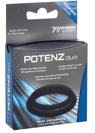 JOYDIVISION POTENZDUO - RINGE SCHWARZ - M - Penisring ohne Vibration