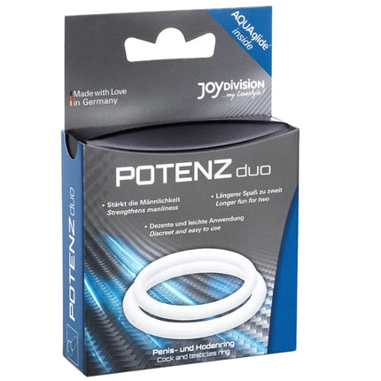 JOYDIVISION POTENZDUO - RINGE WEISS - M - Penisring ohne Vibration
