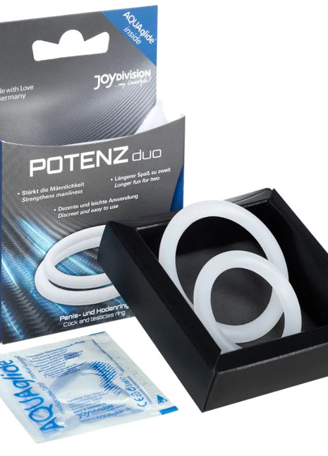 JOYDIVISION POTENZDUO - RINGE WEISS - M - Penisring ohne Vibration
