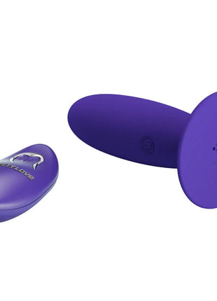 Lila silikon anal vibrator mit fernbedienung und rundem sockel für angenehme stimulation