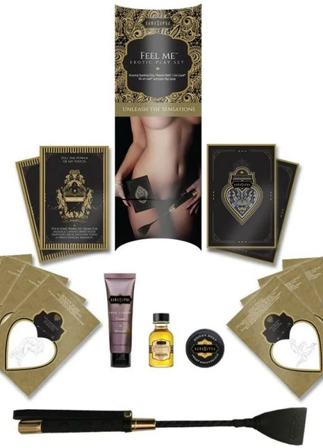 Schwarzer und goldener lederpeitsche mit goldenem griff aus dem kamasutra feel me erotik-kit