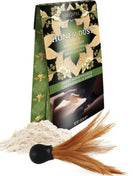 Kamasutra kussbares pulver mit honig-sauge-geschmack 28 gr grün-gold verpackt mit passendem pinsel