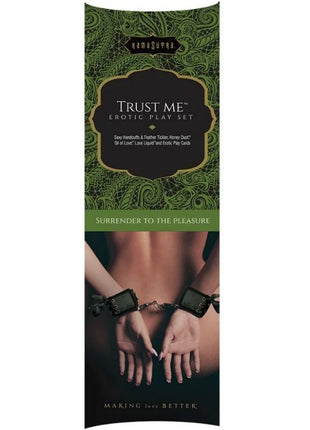 Namasurre Kamasutra trust me erotisches spielset mit schwarzen lederfesseln und silbernen metallgliedern