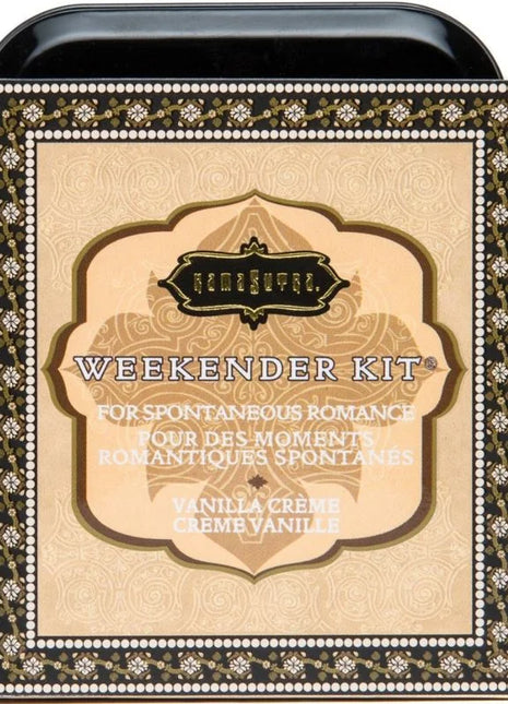 Schwarzes und goldenes verzierte blechdose weekender kit von kinksurreal mit vanille creme duft kamasutra edition