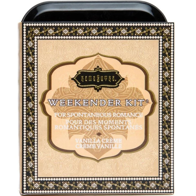 Schwarzes und goldenes verzierte blechdose weekender kit von kinksurreal mit vanille creme duft kamasutra edition