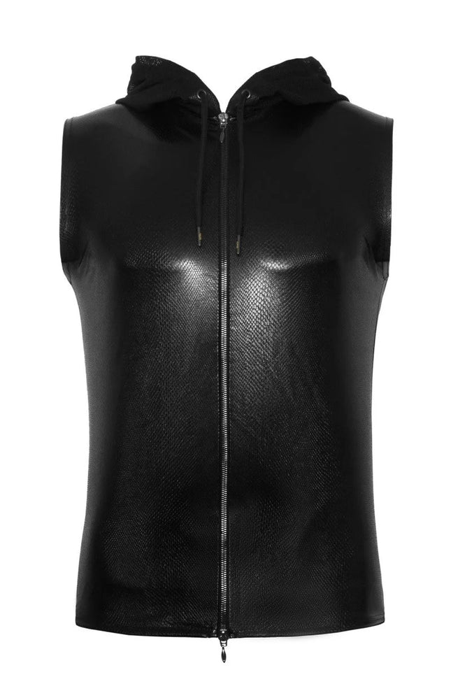Kapuzenshirt mit Zwei-Wege Zipper H066 von Noir Handmade Alpha Collection - S / schwarz - Herren-Shirt