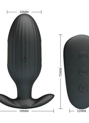 Schwarzer silikon kelly plug anal vibrator mit integriertem fernbedienung für analstimulation