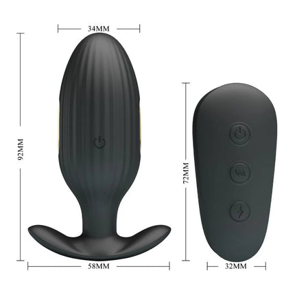 Schwarzer silikon kelly plug anal vibrator mit integriertem fernbedienung für analstimulation