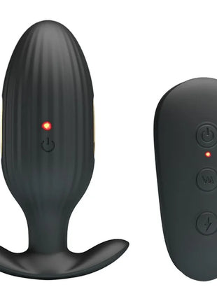 Kelly plug anal vibrator schwarzer silikon vibrierender analplug mit beleuchtetem einschaltknopf und fernbedienung