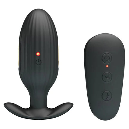 Kelly plug anal vibrator schwarzer silikon vibrierender analplug mit beleuchtetem einschaltknopf und fernbedienung