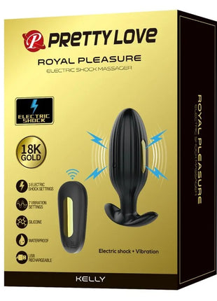 Schwarzer silikon elektro schock plug vibrator kelly mit fernbedienung von pretty love royal pleasure