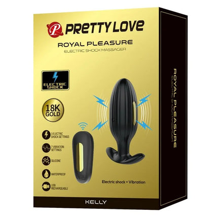 Schwarzer silikon elektro schock plug vibrator kelly mit fernbedienung von pretty love royal pleasure