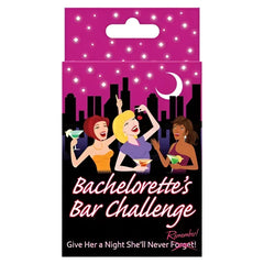 Pink und schwarz verpacktes bachelorette kartenspiel von kheper games mit illustrierte frauen und skyline im hintergrund