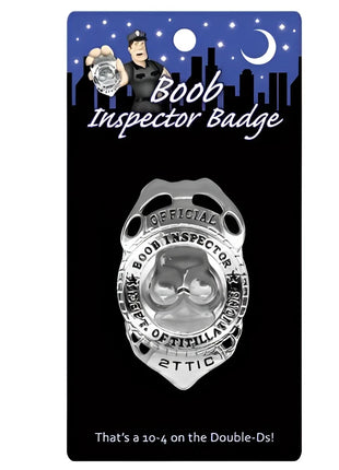 Silberner metallischer polizeiabzeichen pins mit eingraviertem official food inspector für kheper games boob inspector