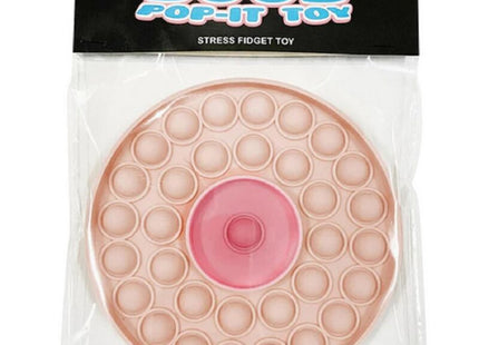 Kheper games boob-pop-it-spielzeug pink und pfirsichfarbener kreisförmiger pop-it fidget toy mit zentralem knopfpaket in klarsichtfolie