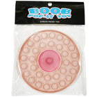 Kheper games boob-pop-it-spielzeug pink und pfirsichfarbener kreisförmiger pop-it fidget toy mit zentralem knopfpaket in klarsichtfolie
