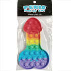 Kheper Games mehrfarbiges silikon pop-it penis anti stress spielzeug in klarsichtverpackung mit schwarzem kopfbereich