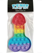 Kheper Games mehrfarbiges silikon pop-it penis anti stress spielzeug in klarsichtverpackung mit schwarzem kopfbereich
