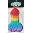 Kheper Games mehrfarbiges silikon pop-it penis anti stress spielzeug in klarsichtverpackung mit schwarzem kopfbereich