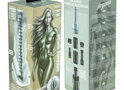Kiiroo feel argenta kiros mastubator in silber silikon mit modularer, austauschbarer konstruktion aus der stars kollektion