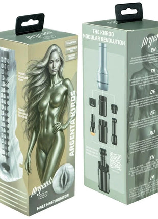 Kiiroo feel argenta kiros mastubator in silber silikon mit modularer, austauschbarer konstruktion aus der stars kollektion
