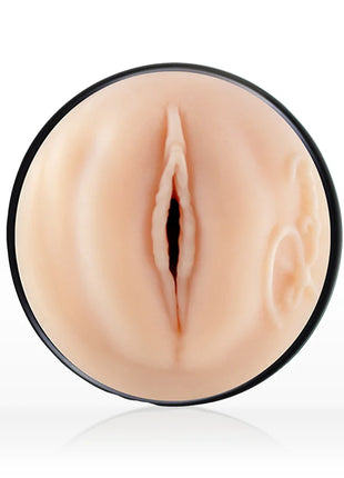 Beiger silikon analplug mit schwarzem kreisförmigem rand aus der kiiRoo feel romi chase von kiiRoo stars kollektion