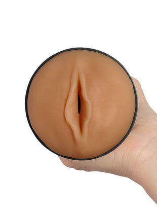 Tan silikon analplug mit schwarzem rand von kiiRoo feel stroker masturbator stimulator hellbraun