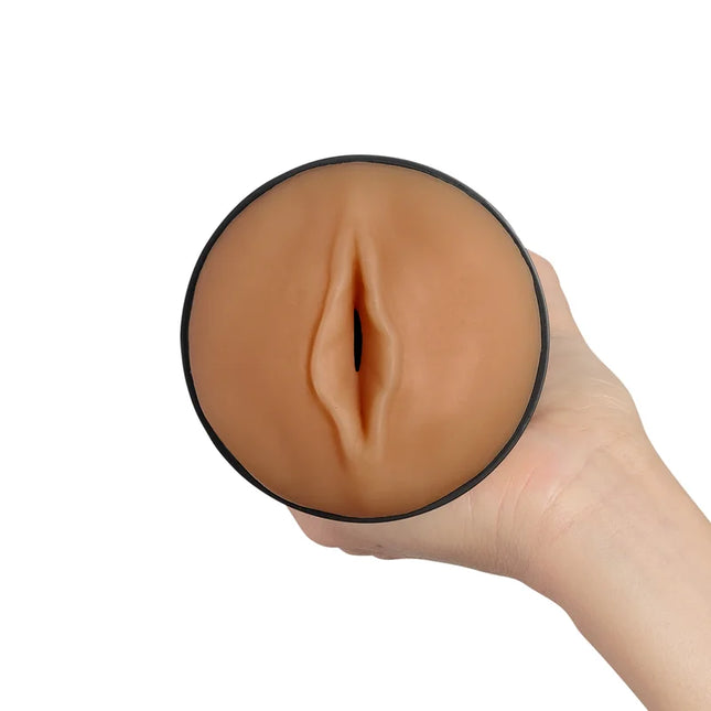 Tan silikon analplug mit schwarzem rand von kiiRoo feel stroker masturbator stimulator hellbraun