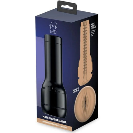 KiiRoo feel stroker masturbator stimulator in hellbraun with helix power texture and light brown skin-like material