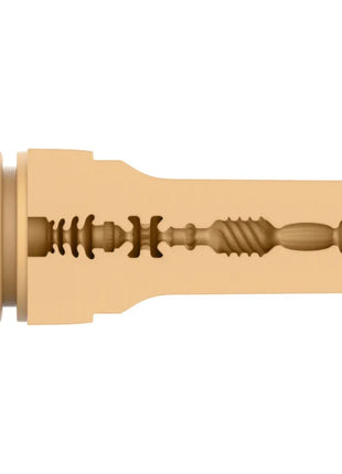 Beige silikon victoria’s secret branded erwachsenenspielzeug mit kunstvollem reliefdesign kiiroo feel victoria june keon interaktiver masturbator