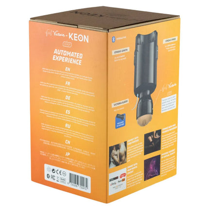 Schwarzer keon vrp automatischer sexspielzeug mit ergonomischem silikonfuß und bluetooth für kiiroo feel victoria june