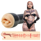 KiiRoo raven mouth realistischer viperinen-masturbator mit schwarz-fleischfarbenem silikon und strukturierter innenseite