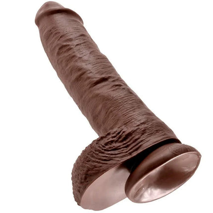 KING COCK - 10 DILDO BRAUN - 25.4 CM - Dildo mit Saugnapf