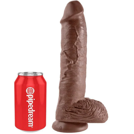 KING COCK - 10 DILDO BRAUN - 25.4 CM - Dildo mit Saugnapf