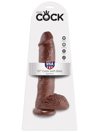KING COCK - 10 DILDO BRAUN - 25.4 CM - Dildo mit Saugnapf