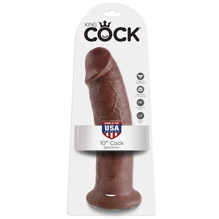 KING COCK - 10 DILDO BRAUN - 25.4 CM - Dildo mit Saugnapf