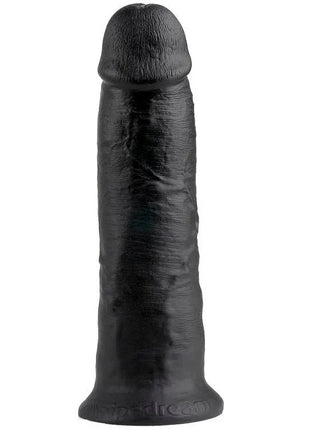 Schwarzer silikon dildo king cock 10 mit strukturierter oberfläche und abgerundetem kopf von sipedream 25 cm