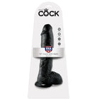 Black 10 zoll dildo mit eier von king cock aus den usa in schwarzem silikon mit realistischer form
